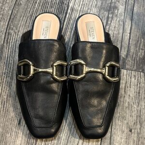 Steven By Steve Madden Black Mules with Metallic Detail